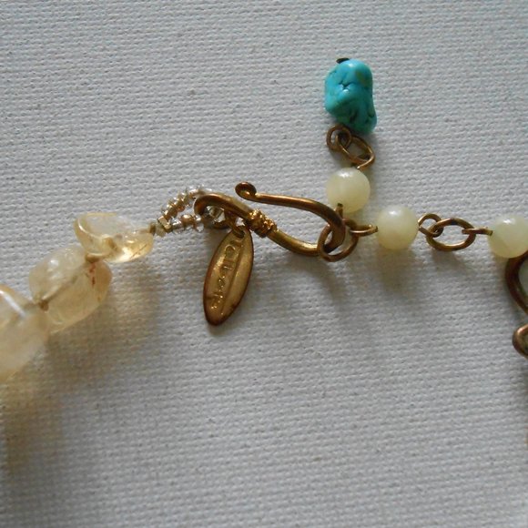 Talbots Faux Coral Citrine Turquoise Bead Necklace - Picture 4 of 5